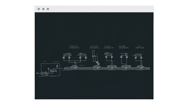 コンベヤの『エアー回路図』（DXFデータ）