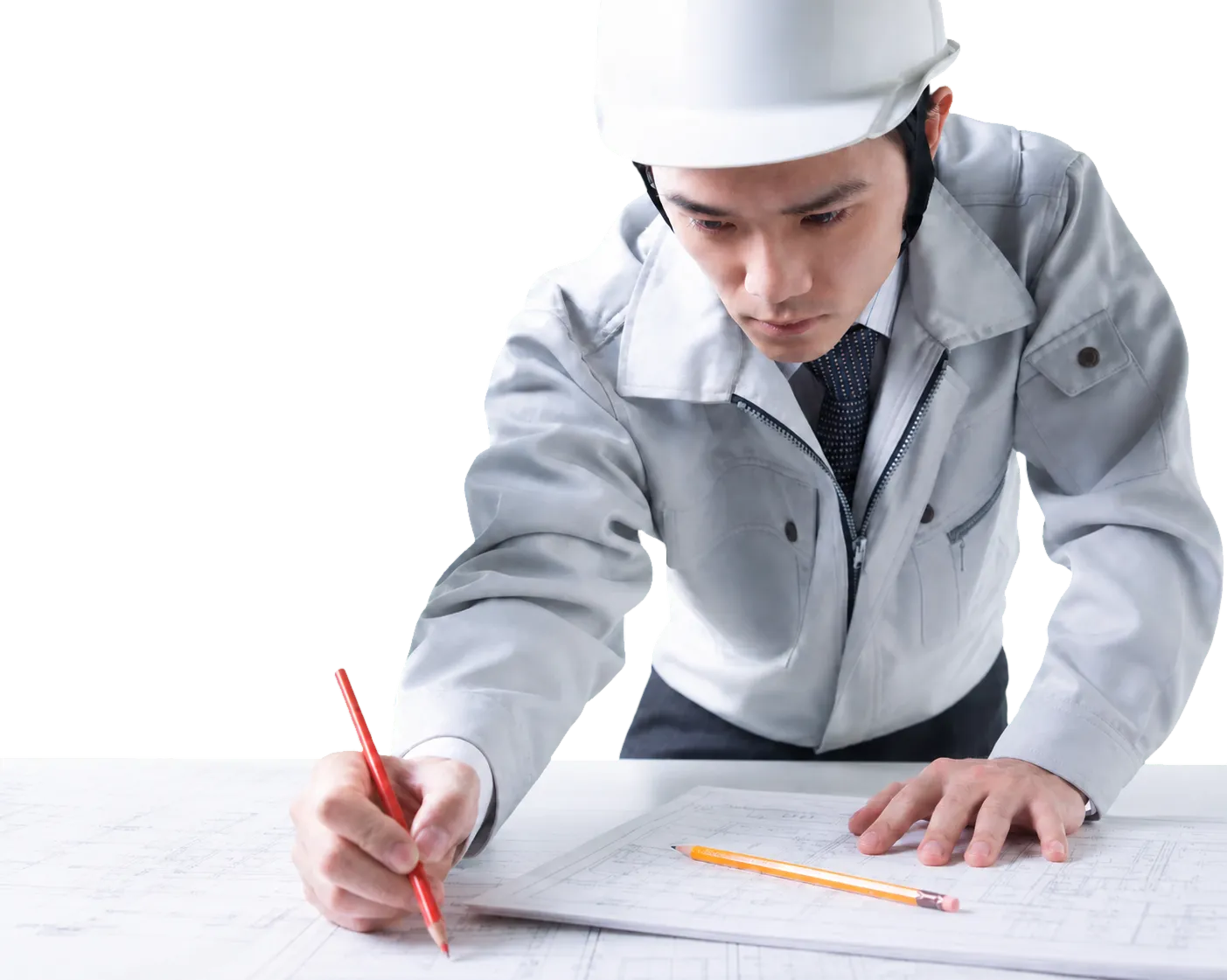 手書きで図面を作成する製造業のエンジニア